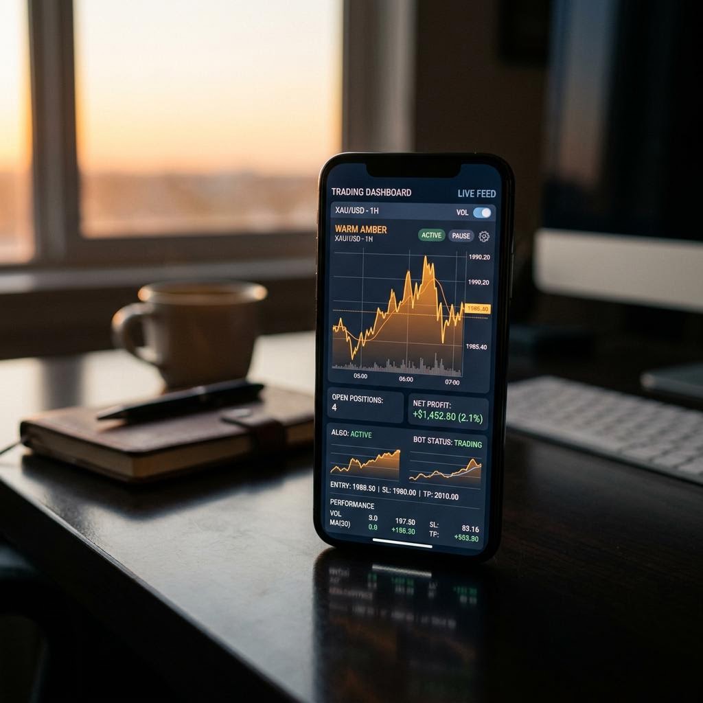 Trevportkey AI crypto trading platform dashboard on mobile interface